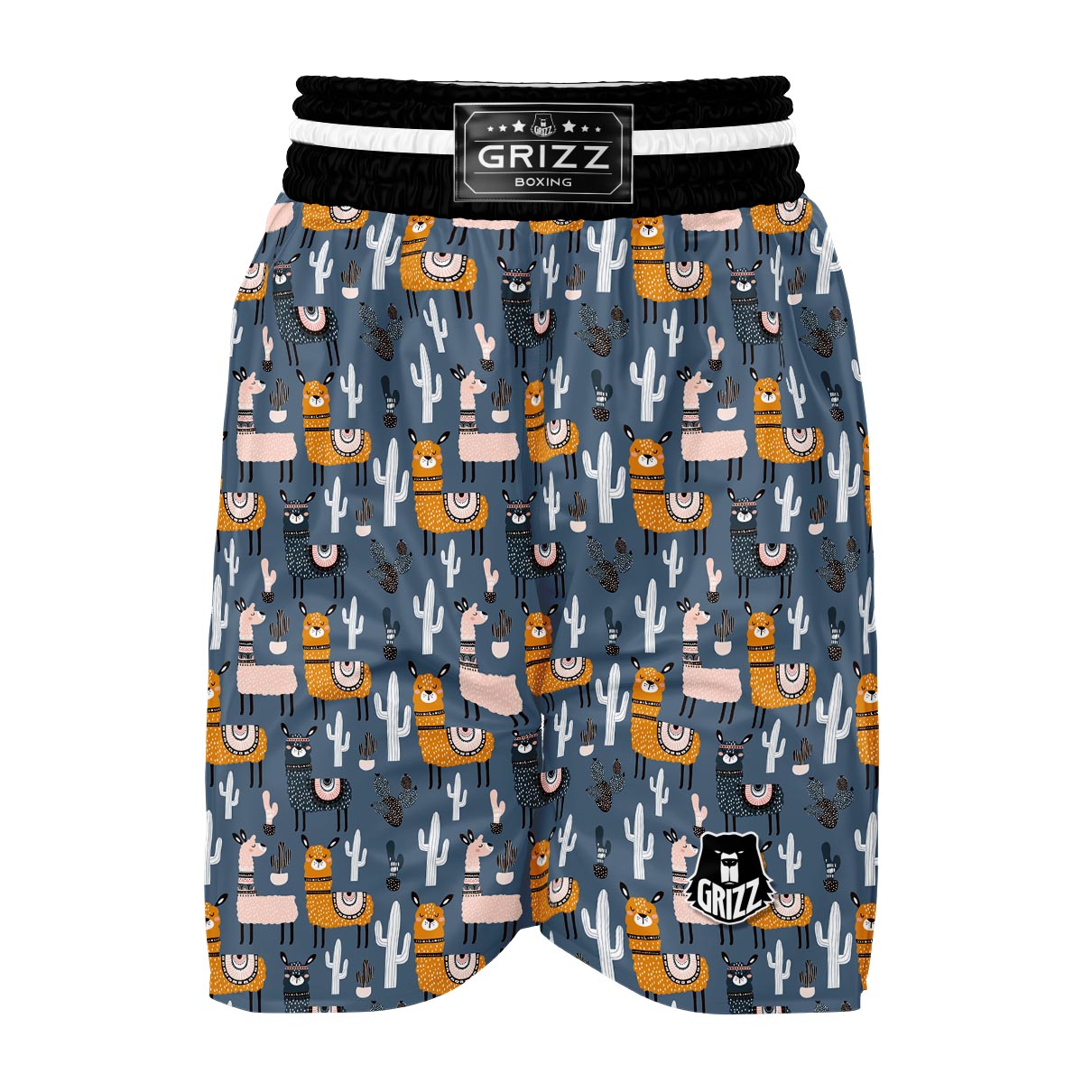 Print Pattern Llama Cactus Boxing Shorts-grizzshop