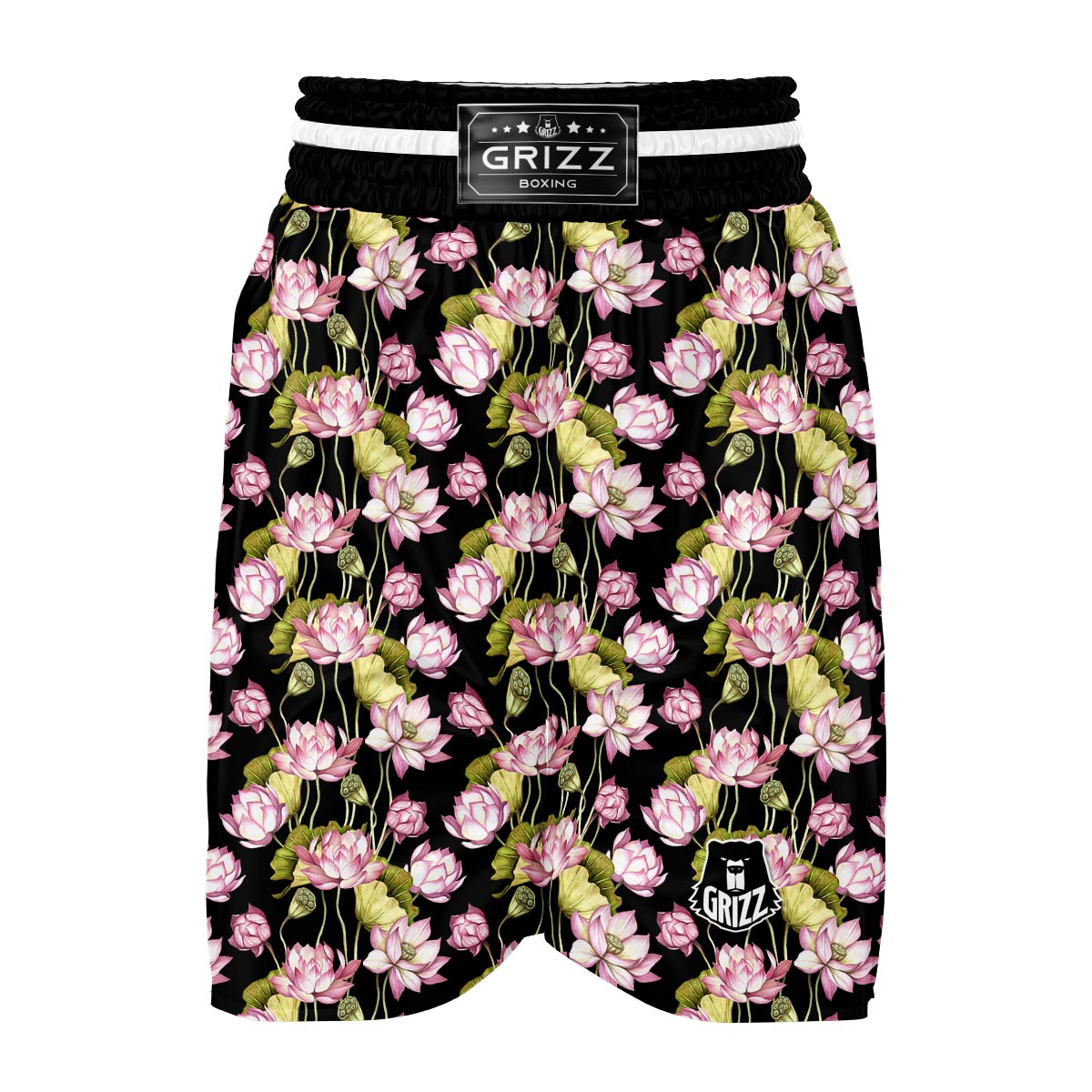 Print Pattern Lotus Boxing Shorts-grizzshop