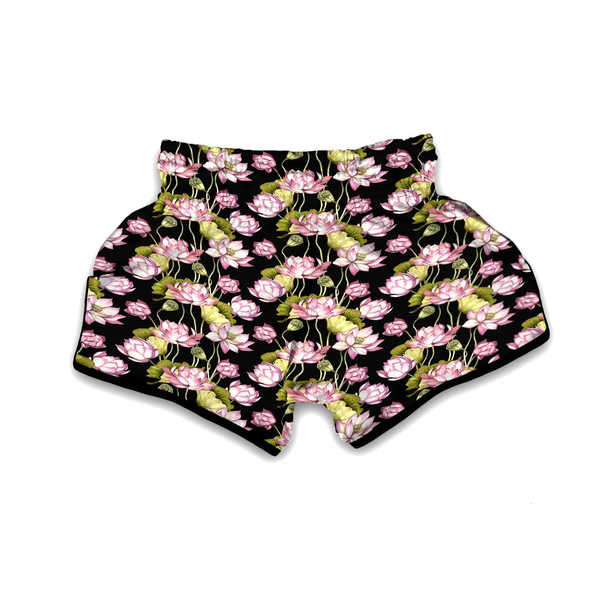 Print Pattern Lotus Muay Thai Boxing Shorts-grizzshop