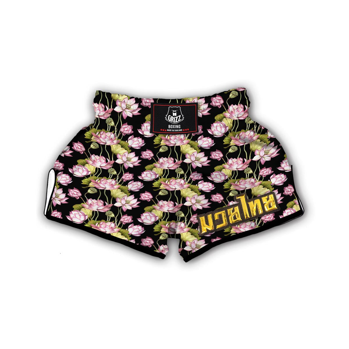 Print Pattern Lotus Muay Thai Boxing Shorts-grizzshop