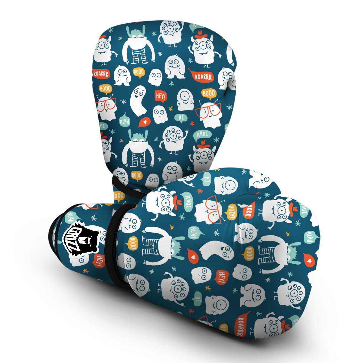 Print Pattern Monster Boxing Gloves-grizzshop