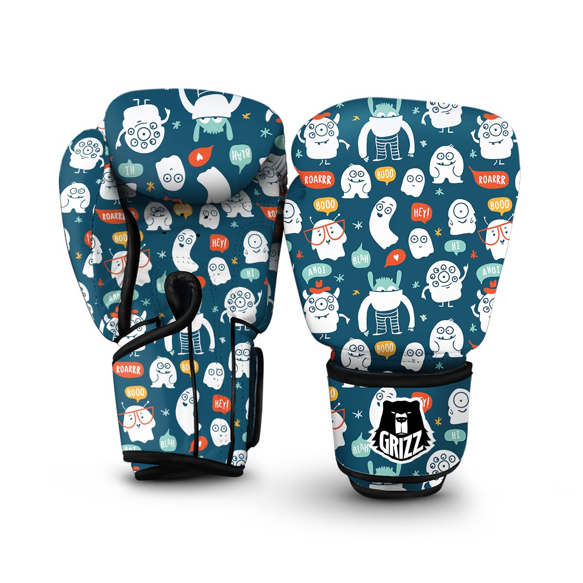 Print Pattern Monster Boxing Gloves-grizzshop