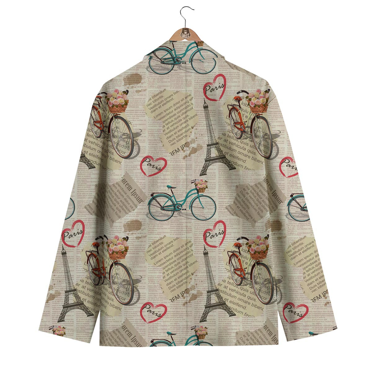 Print Pattern Newspaper Men's Blazer-grizzshop