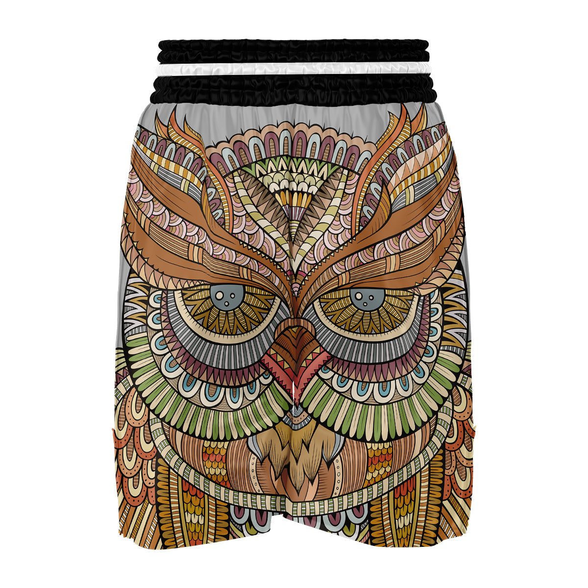 Print Pattern Owl Ornamental Boxing Shorts-grizzshop