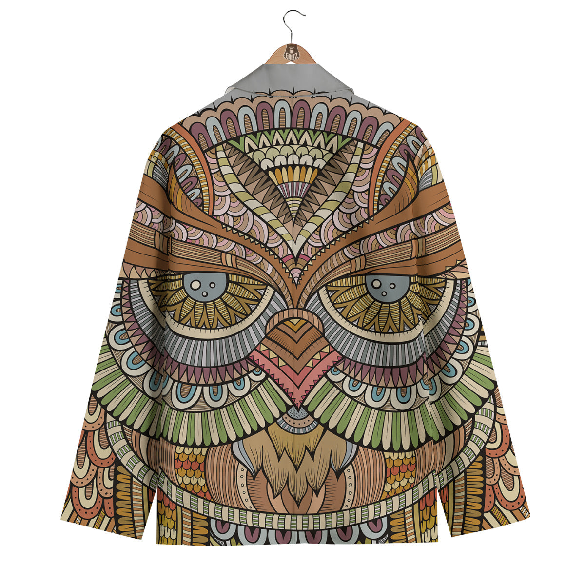 Print Pattern Owl Ornamental Men's Blazer-grizzshop