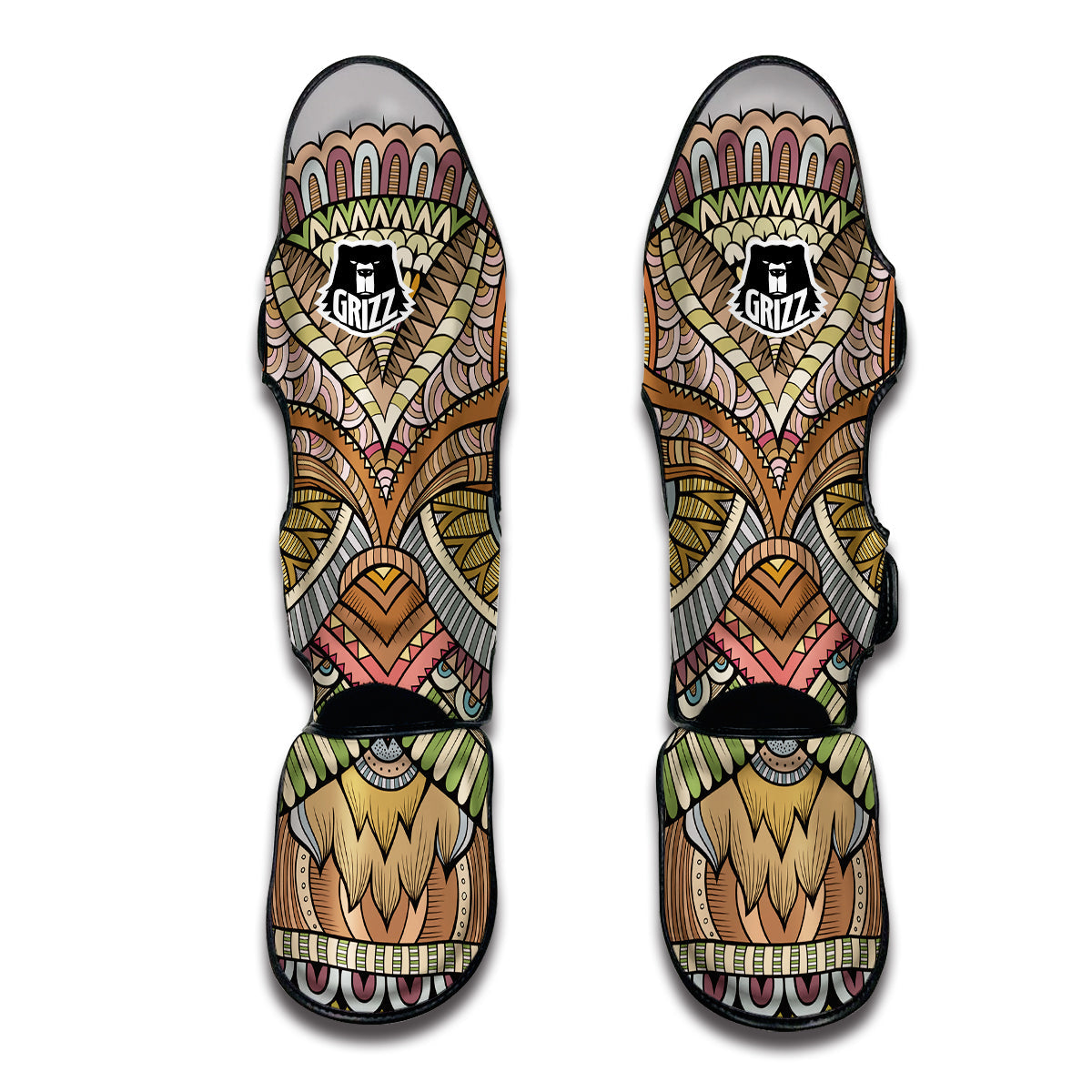 Print Pattern Owl Ornamental Muay Thai Shin Guards-grizzshop