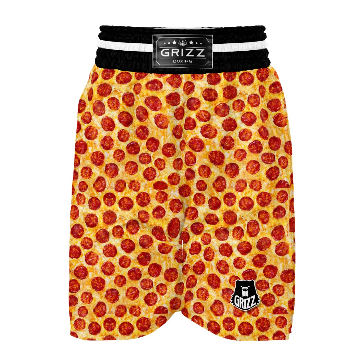 Print Pattern Pizza Boxing Shorts-grizzshop