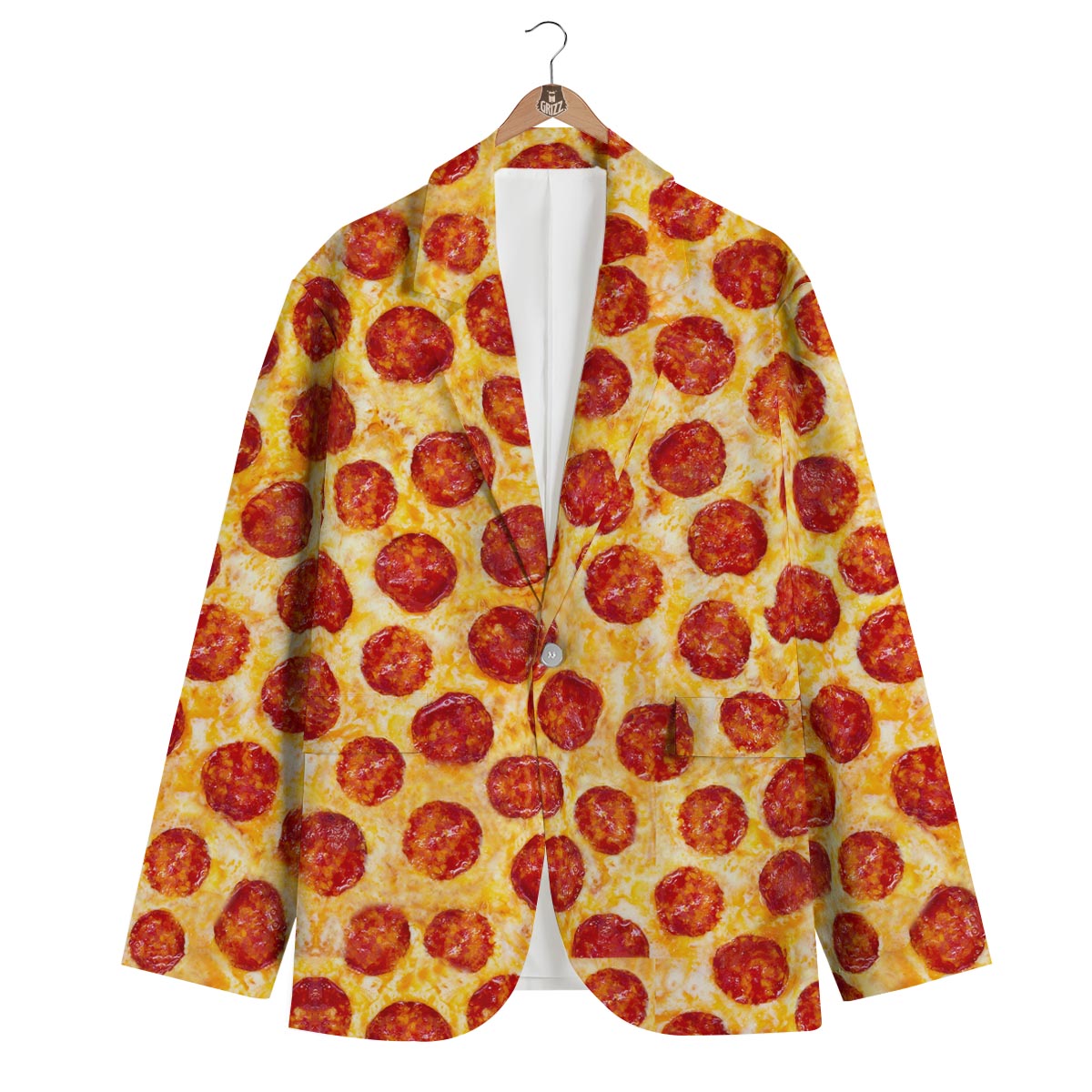 Print Pattern Pizza Men's Blazer-grizzshop