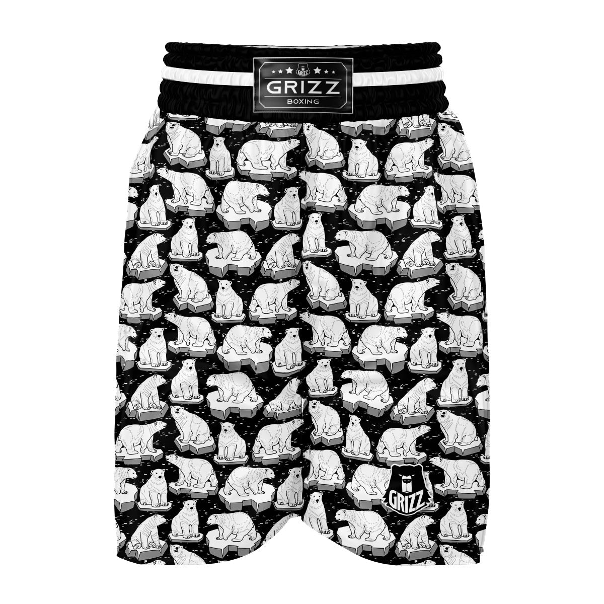 Print Pattern Polar Bear Boxing Shorts-grizzshop