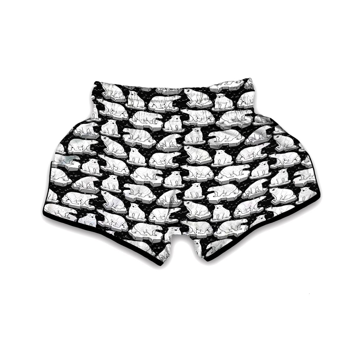 Print Pattern Polar Bear Muay Thai Boxing Shorts-grizzshop