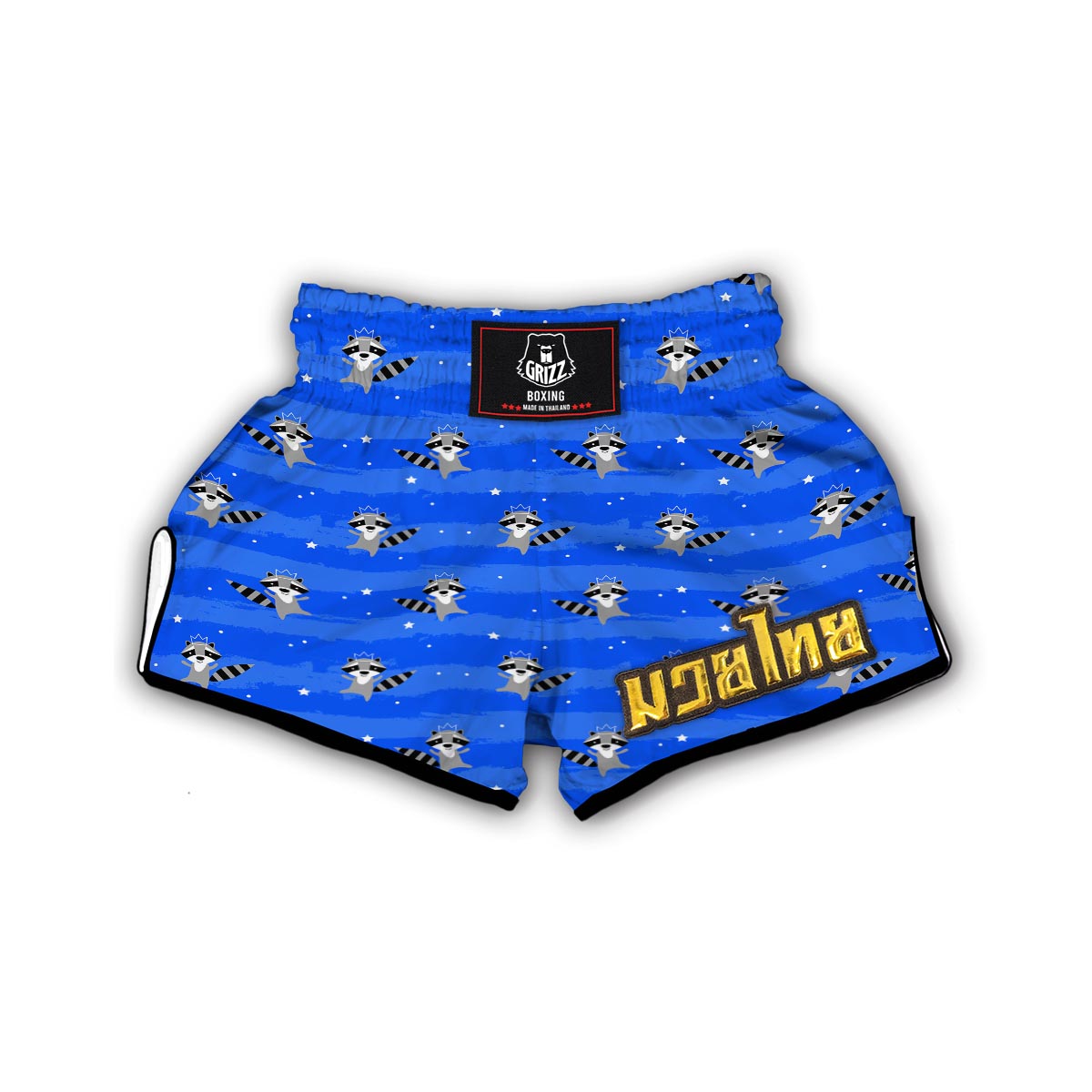 Print Pattern Raccoon Muay Thai Boxing Shorts-grizzshop