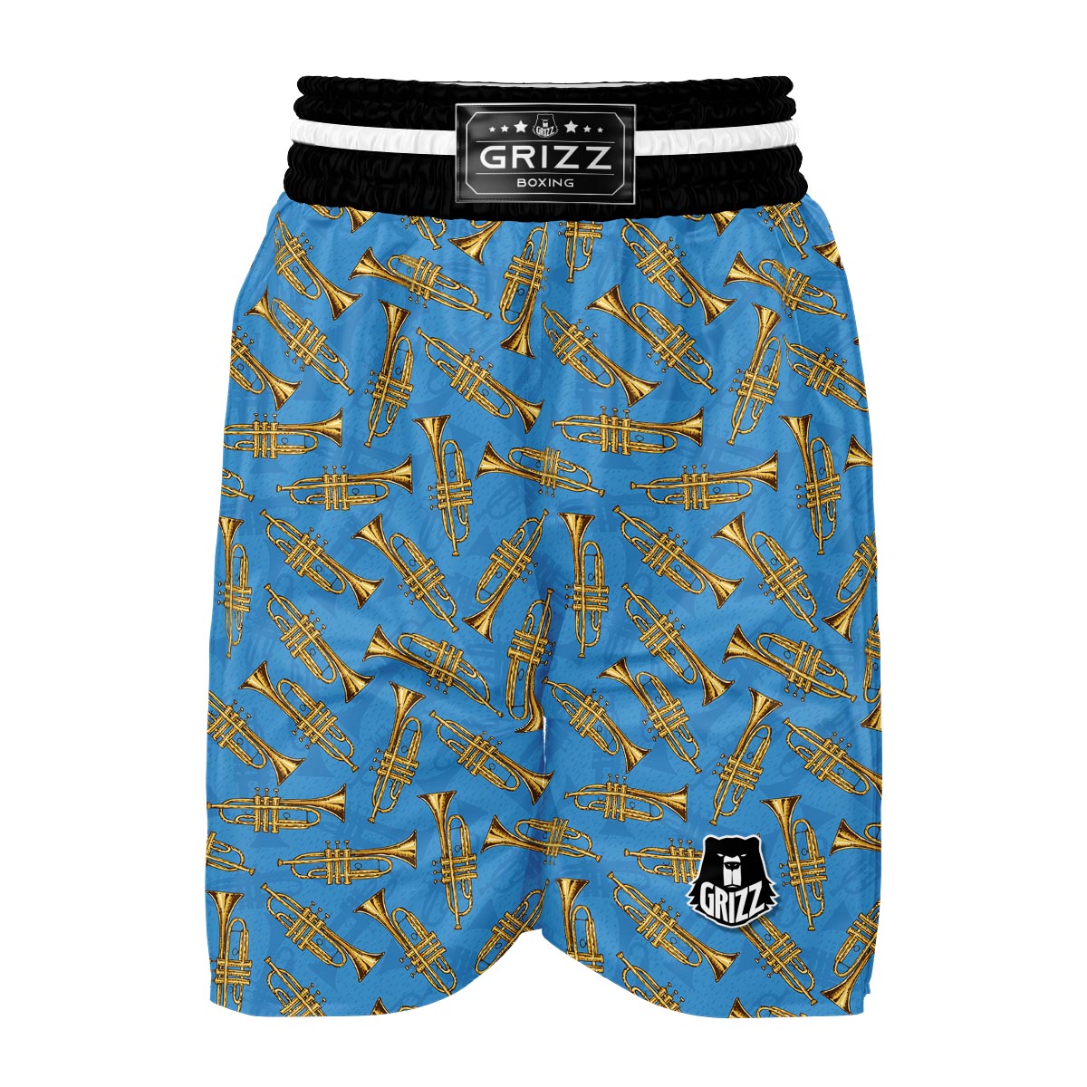 Print Pattern Trumpet Boxing Shorts-grizzshop