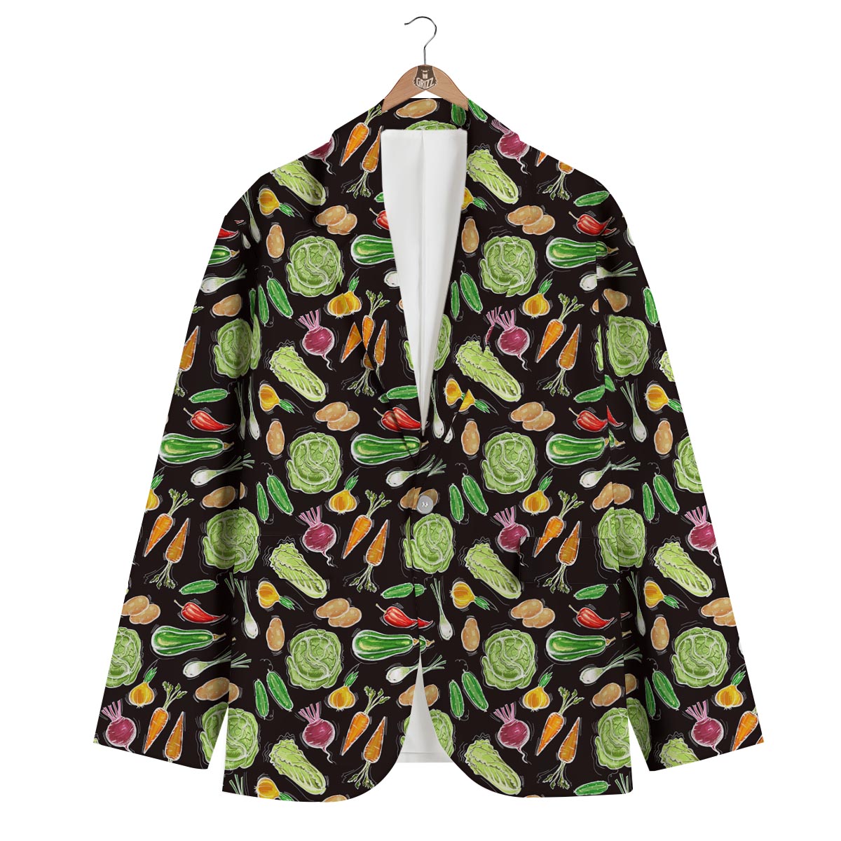 Print Pattern Vegan Men's Blazer-grizzshop