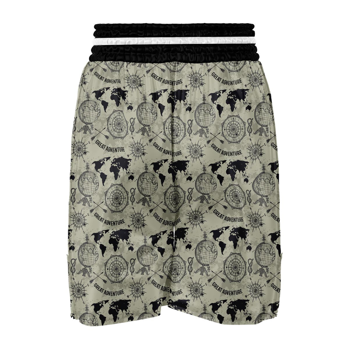 Print Pattern World Map Boxing Shorts-grizzshop