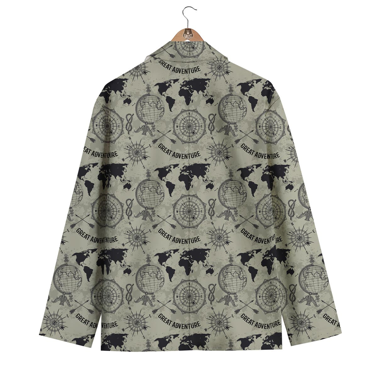 Print Pattern World Map Men's Blazer-grizzshop