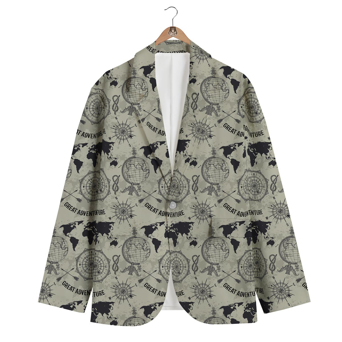 Print Pattern World Map Men's Blazer-grizzshop