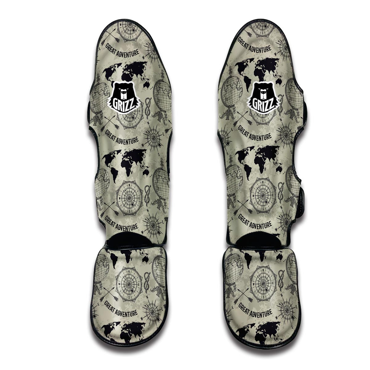 Print Pattern World Map Muay Thai Shin Guards-grizzshop