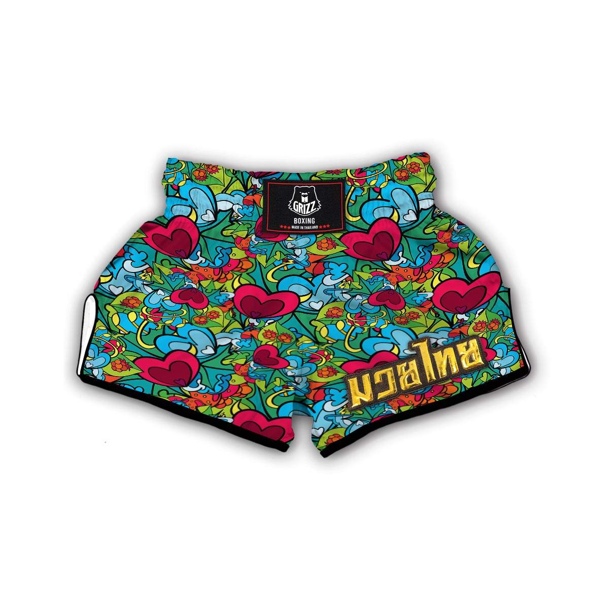 Print PatternTrippy Muay Thai Boxing Shorts-grizzshop