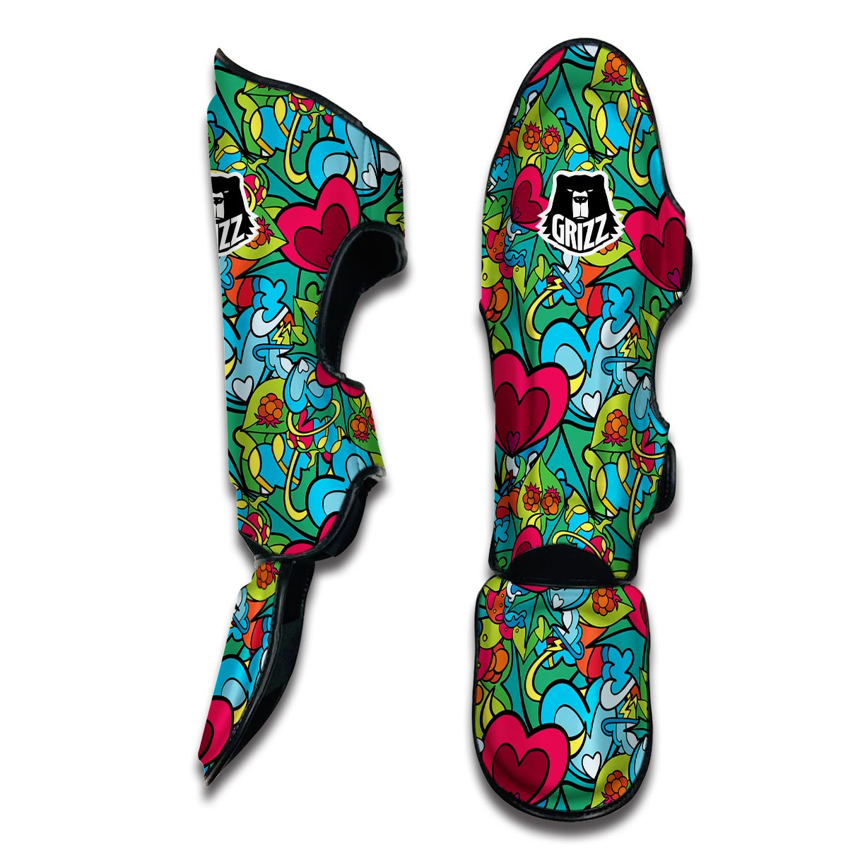 Print PatternTrippy Muay Thai Shin Guards-grizzshop