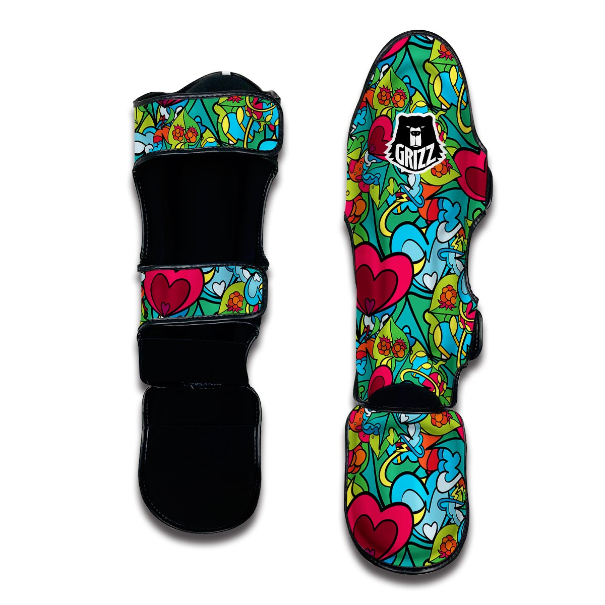 Print PatternTrippy Muay Thai Shin Guards-grizzshop