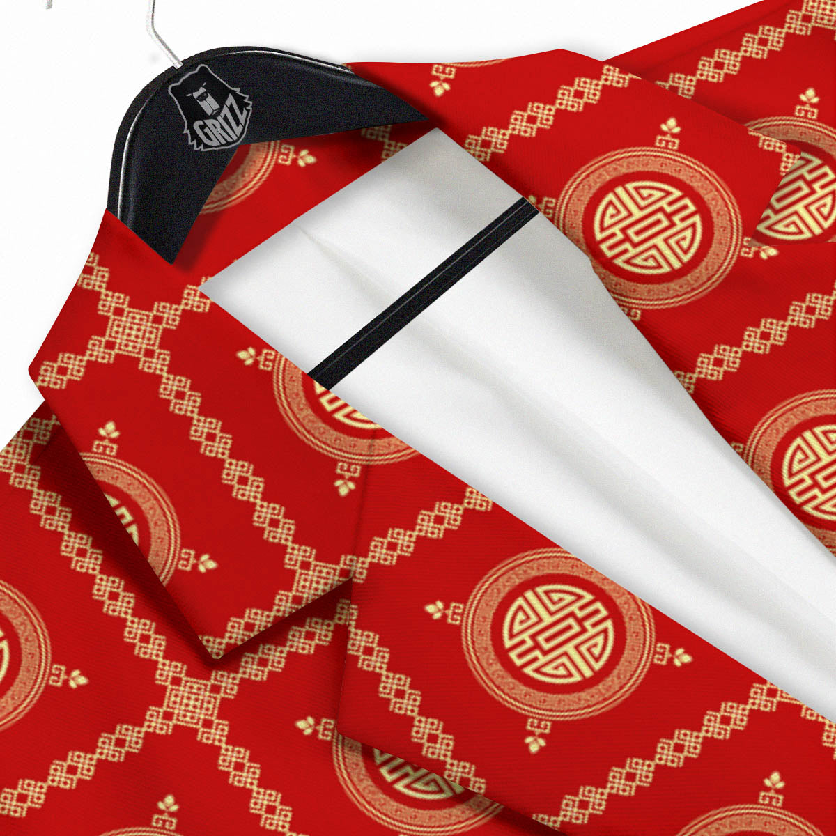 Prosperity Symbol Chinese Print Pattern Men's Sport Coat-grizzshop