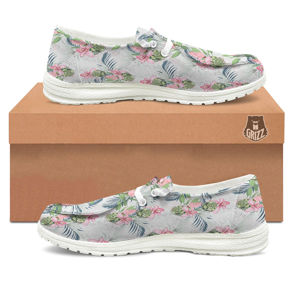 Protea Pink Print Pattern Black Loafers-grizzshop