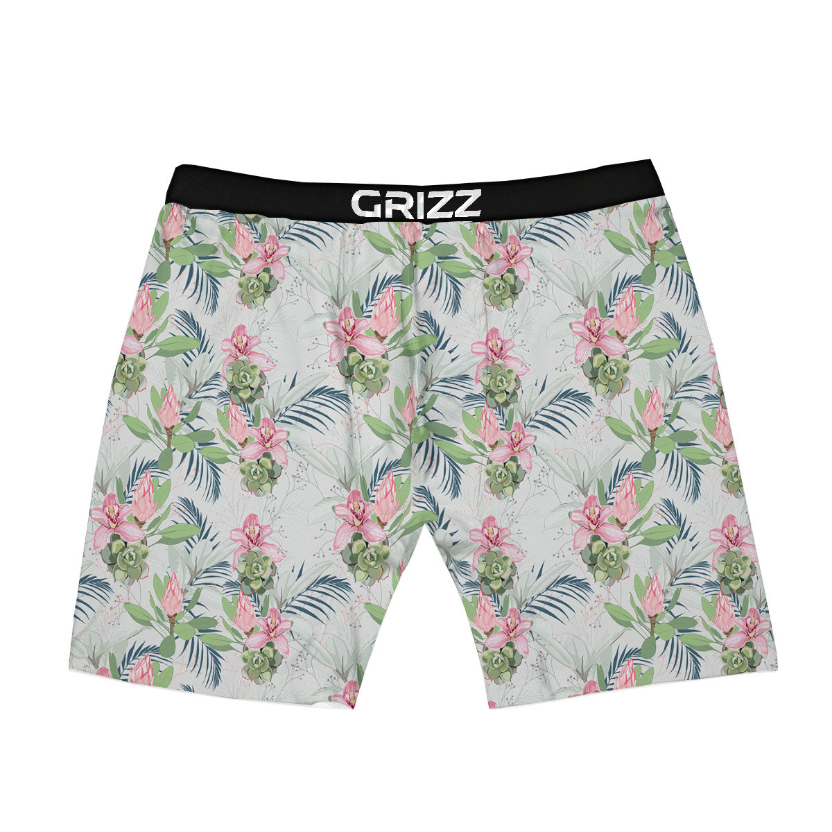 Protea Pink Print Pattern Boxer Briefs-grizzshop