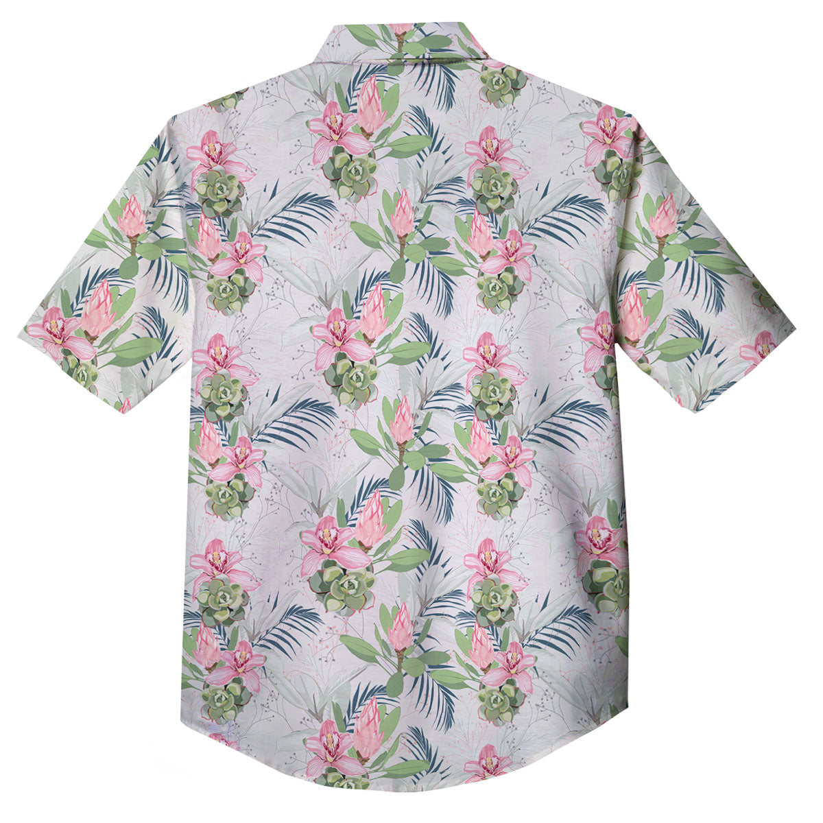 Protea Pink Print Pattern Button Up Shirt-grizzshop