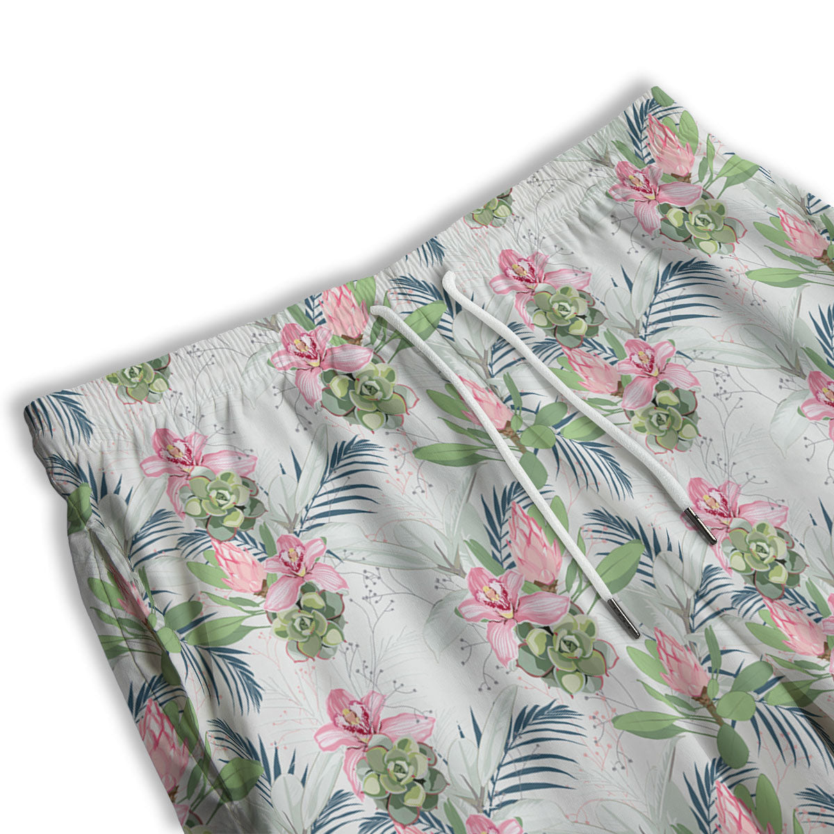 Protea Pink Print Pattern Men's Athletic Shorts