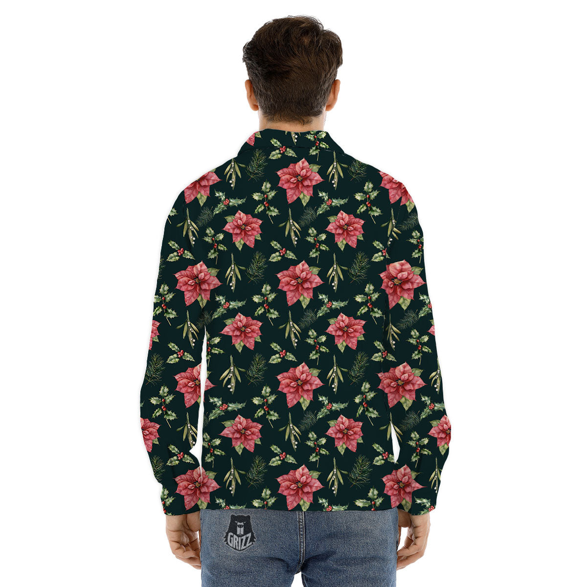 Protea Pink Print Pattern Men's Dress Shirts-grizzshop