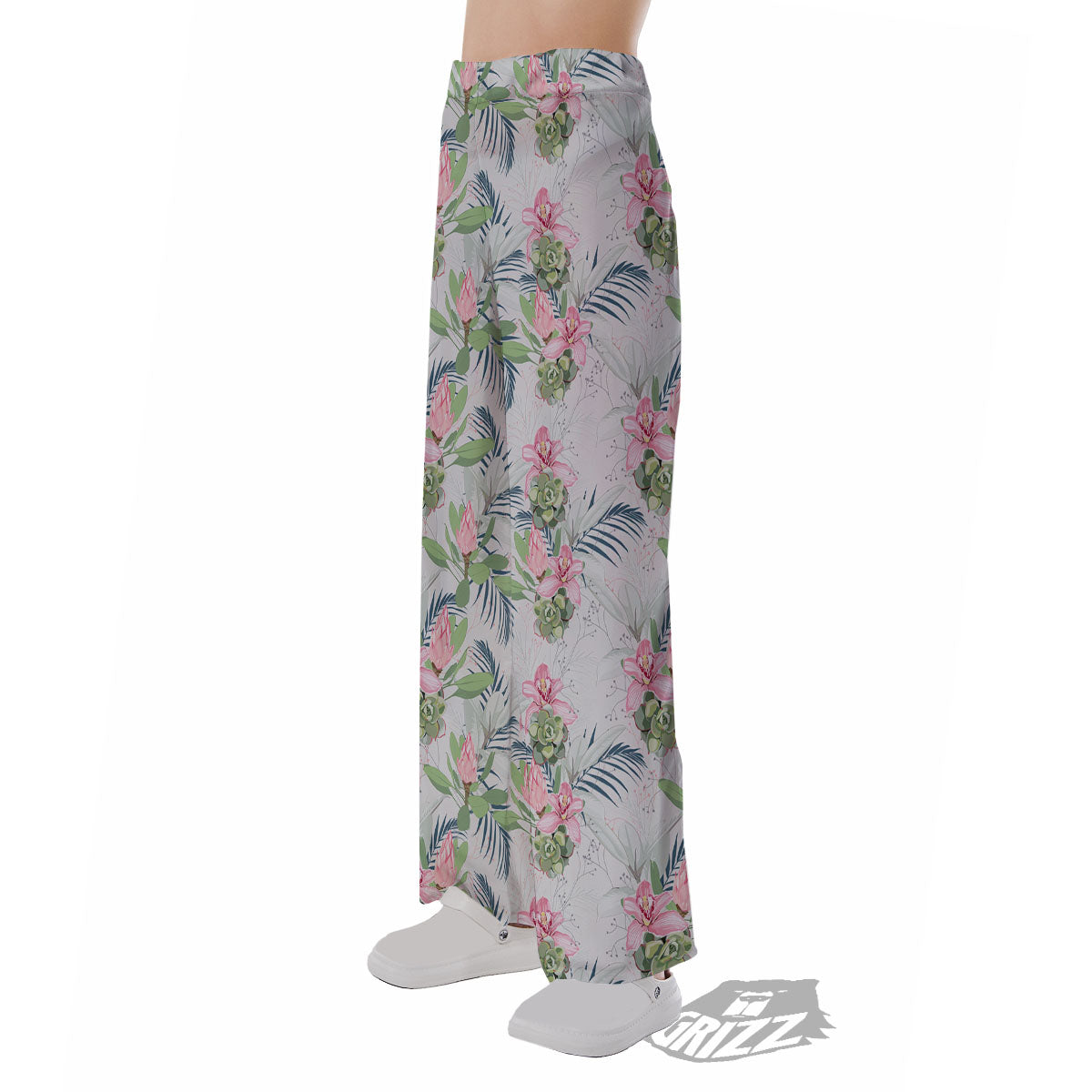 Protea Pink Print Pattern Pajama Pants-grizzshop