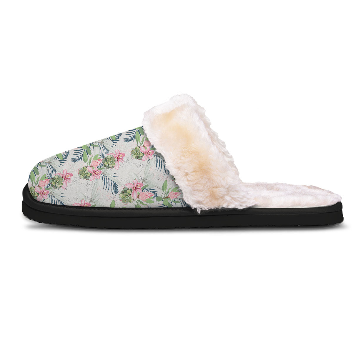 Protea Pink Print Pattern Slippers-grizzshop