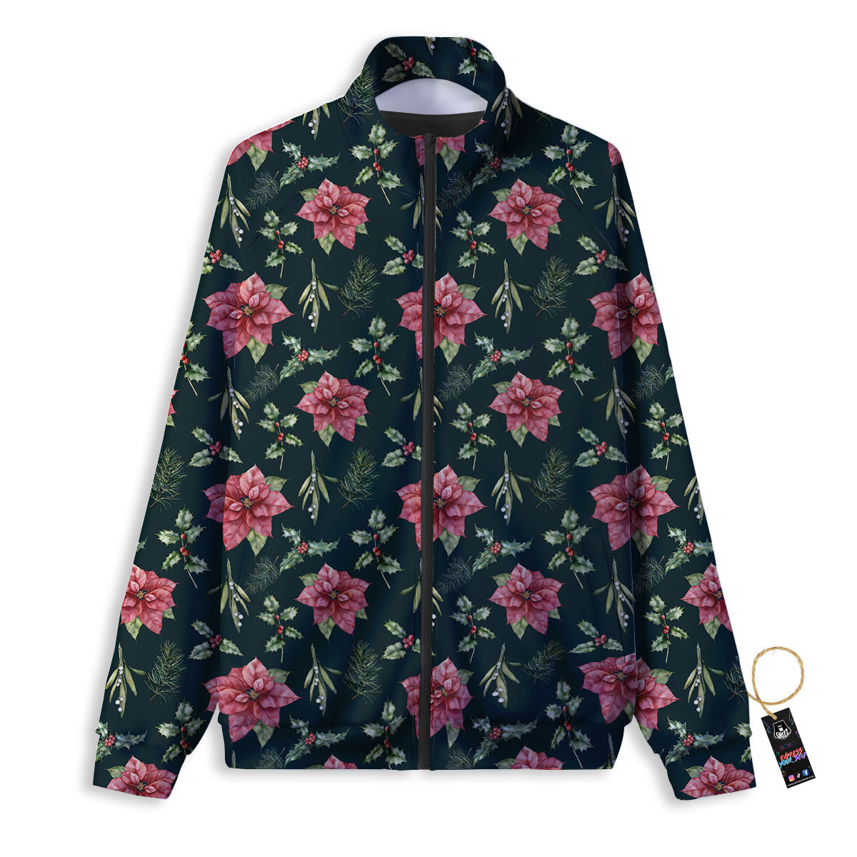 Protea Pink Print Pattern Track Jacket-grizzshop