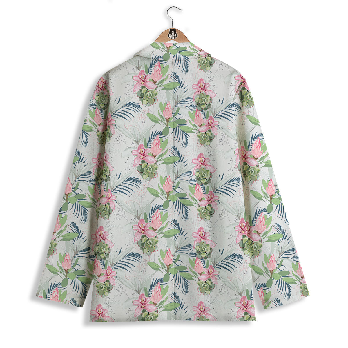 Protea Pink Print Pattern Women's Blazer-grizzshop