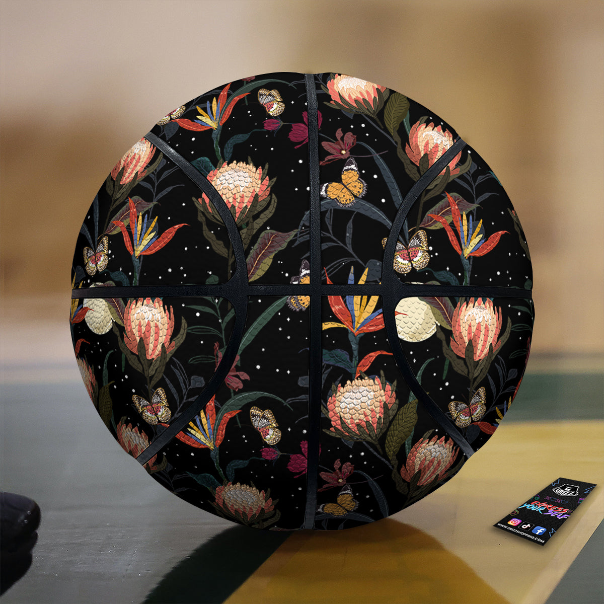 Protea Watercolor Print Pattern Basketball