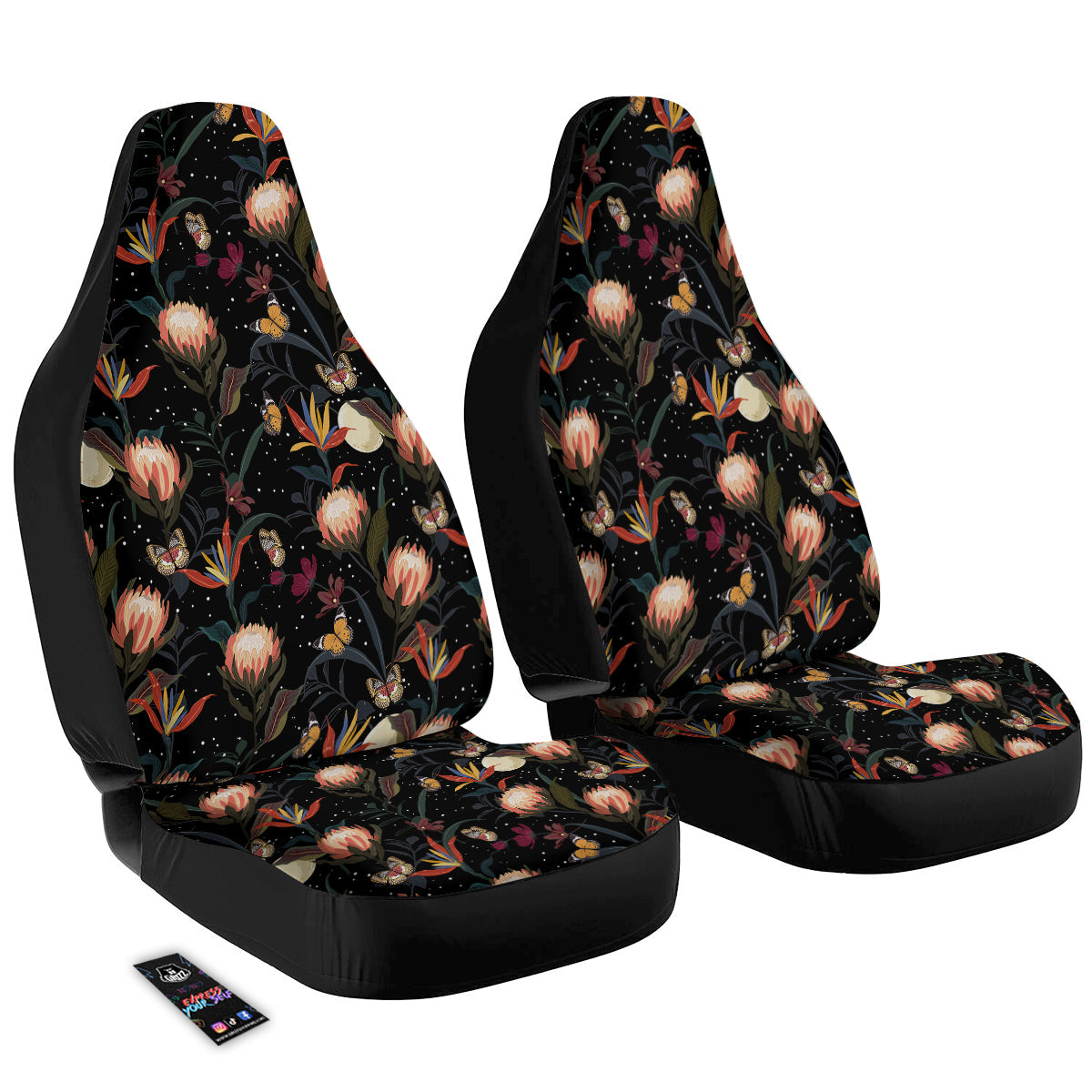 Protea Watercolor Print Pattern Car Seat Covers-grizzshop