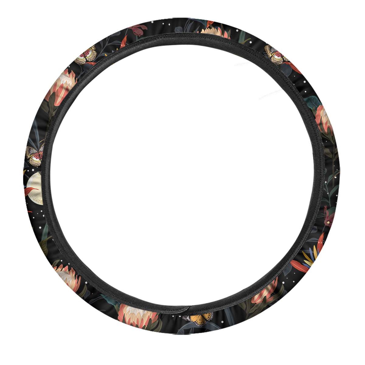 Protea Watercolor Print Pattern Car Steering Wheel Cover-grizzshop