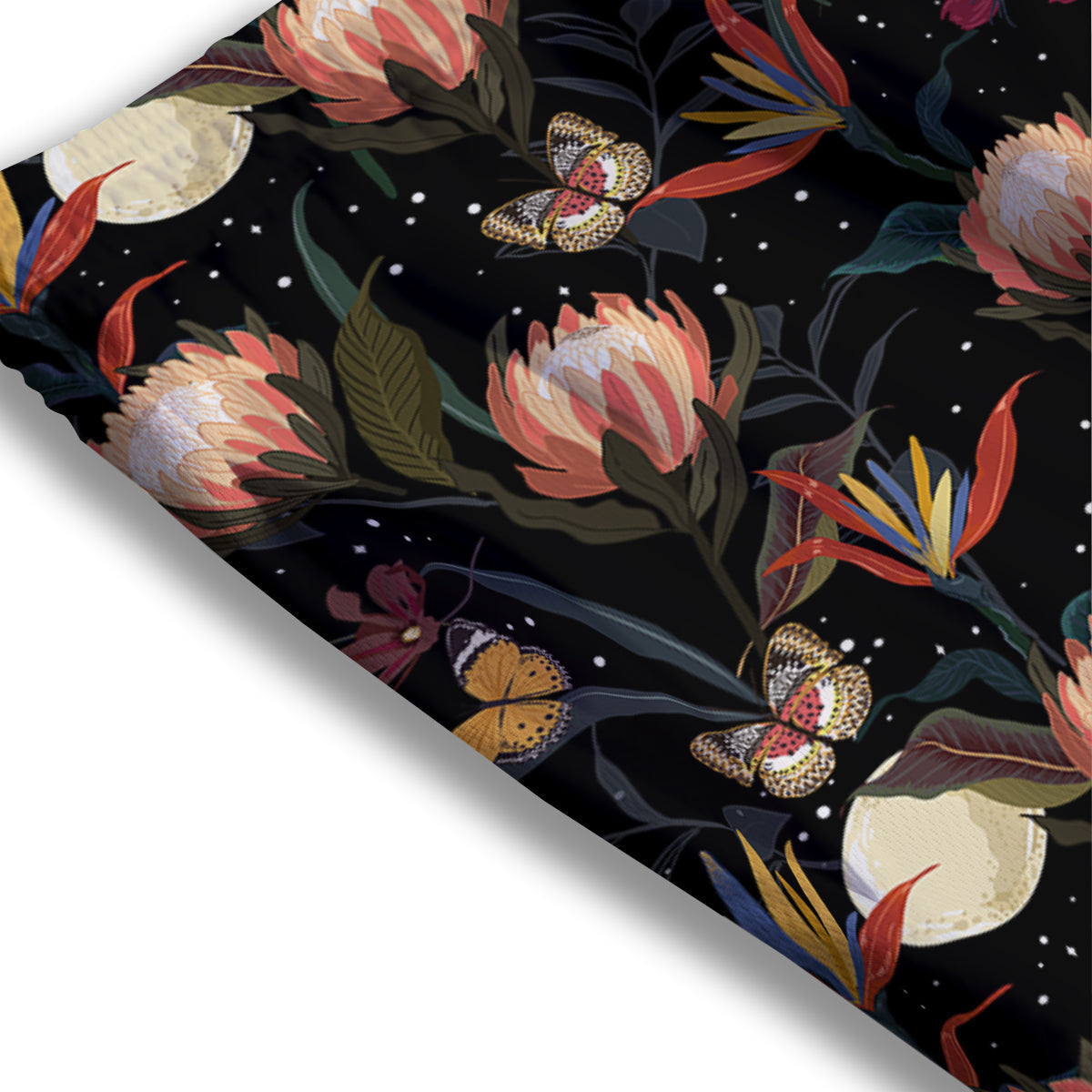 Protea Watercolor Print Pattern Mesh Shorts