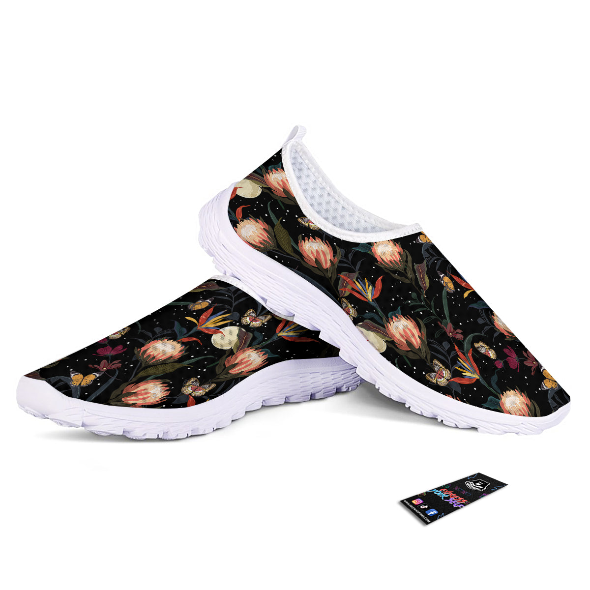 Protea Watercolor Print Pattern Nurse Shoes-grizzshop