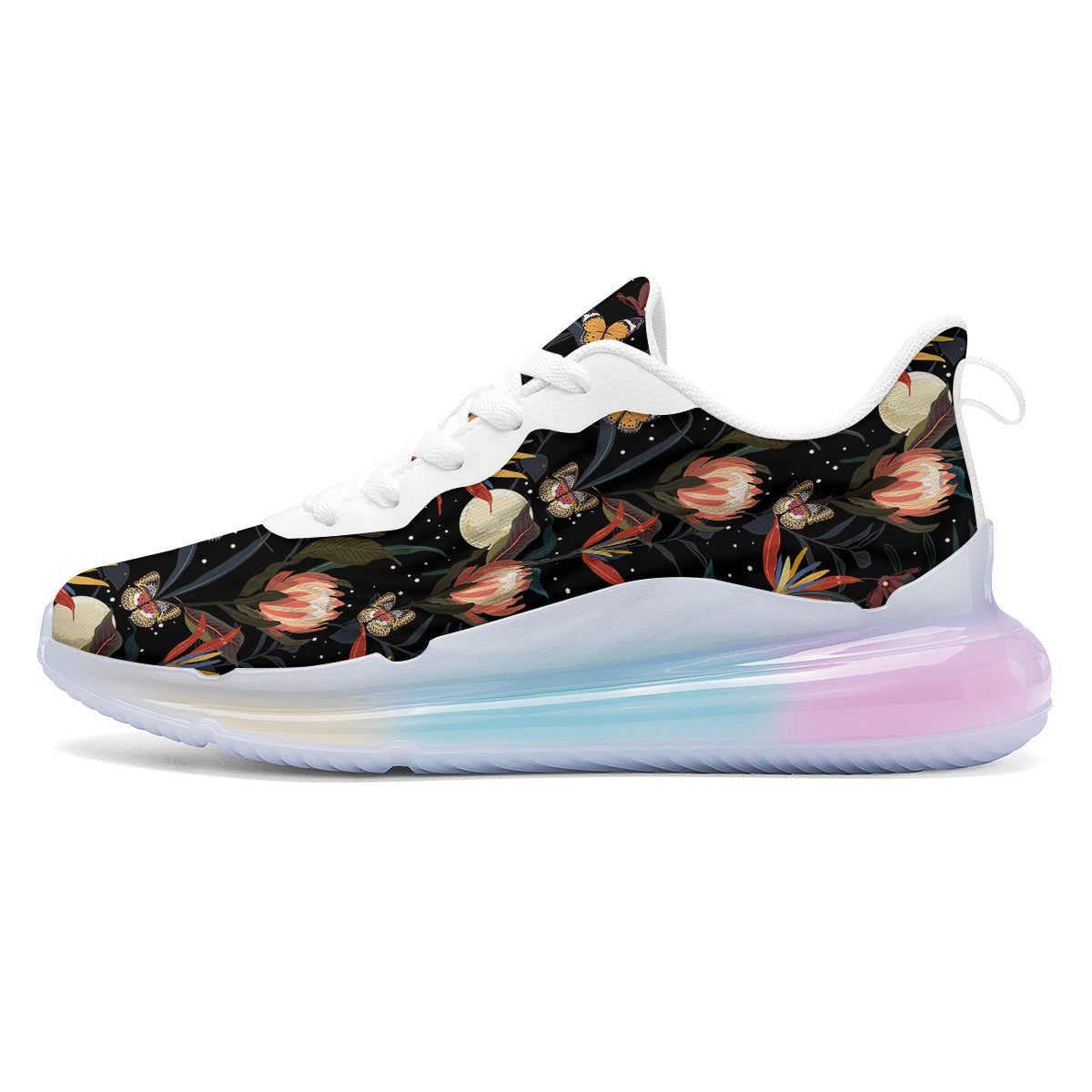 Protea Watercolor Print Pattern Running Sneakers-grizzshop