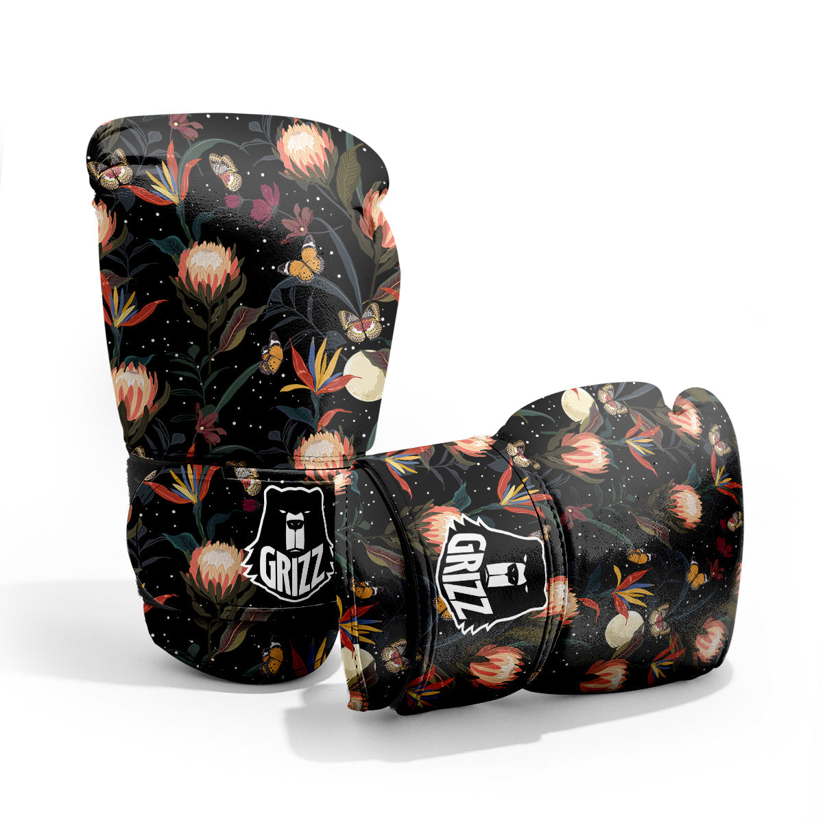 Protea Watercolor Print Pattern Pro Boxing Glove