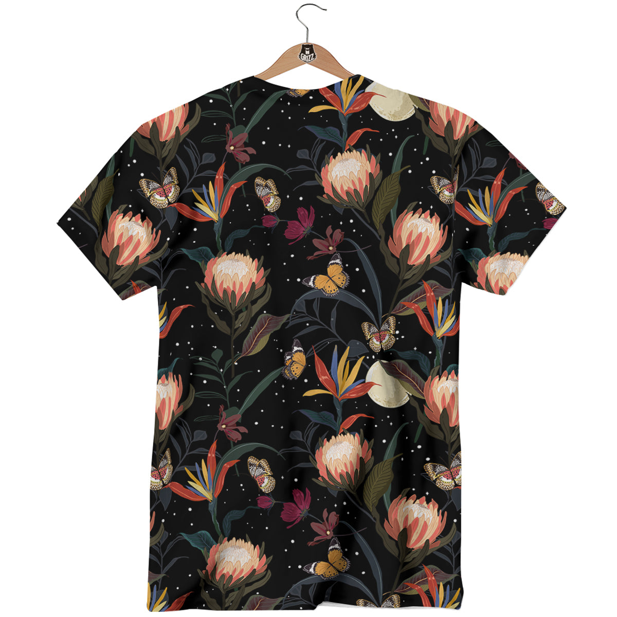 Protea Watercolor Print Pattern T-Shirt-grizzshop