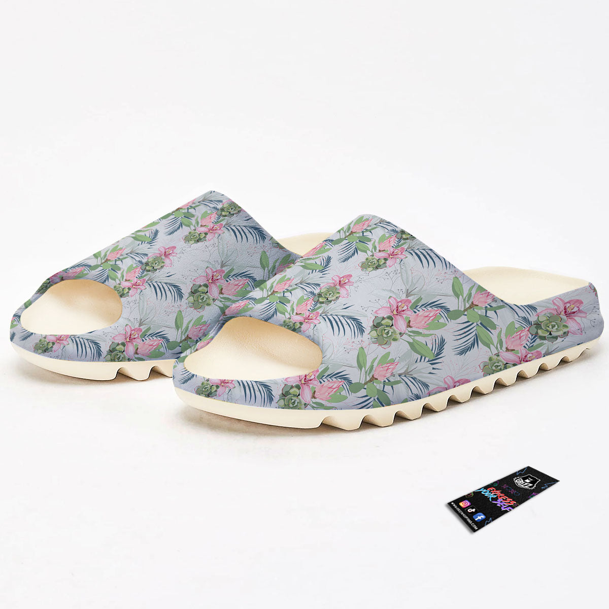Protea Pink Print Pattern Sandals-grizzshop