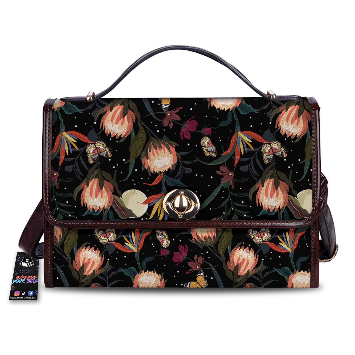 Protea Watercolor Print Pattern Women's Satchel Bag
