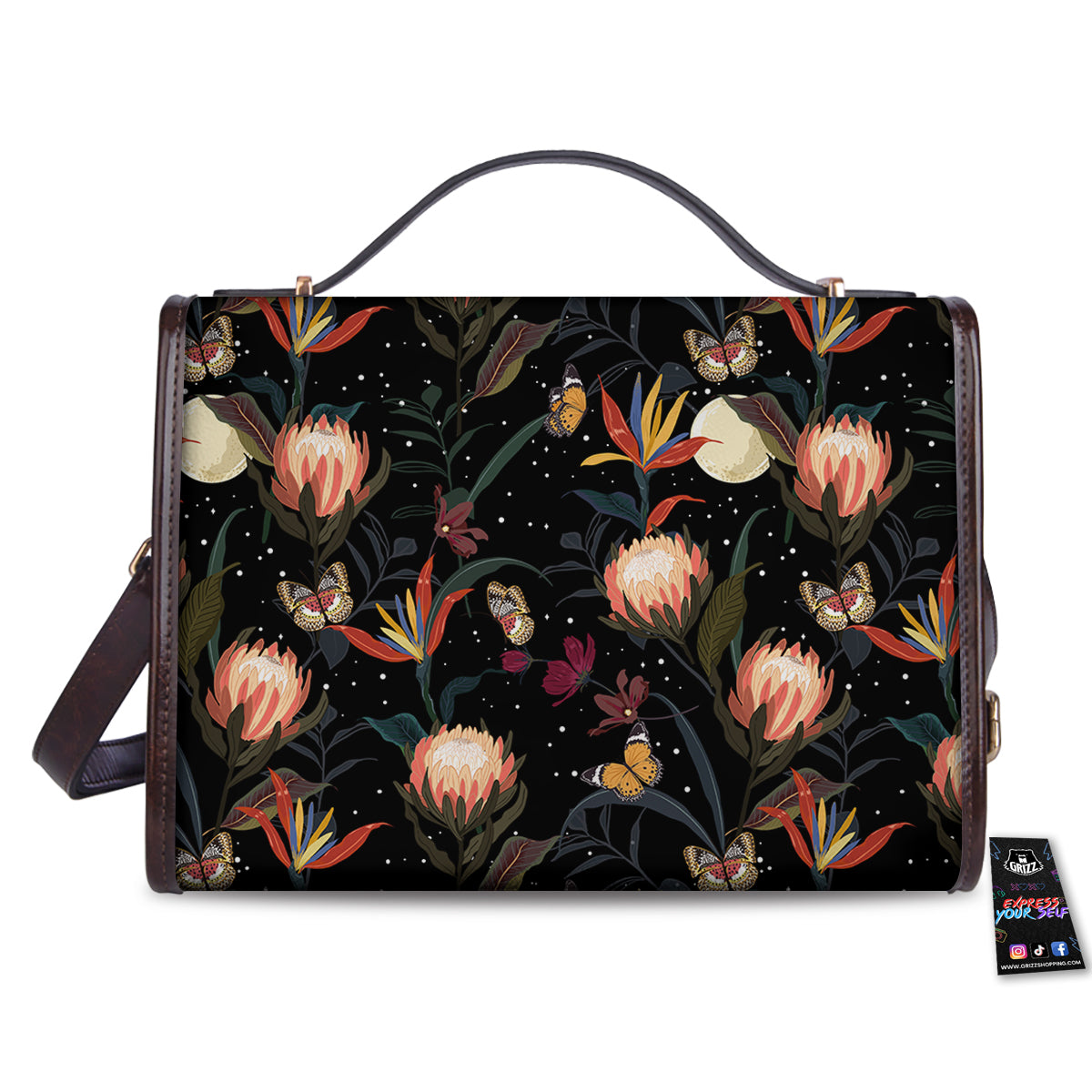 Protea Watercolor Print Pattern Women's Satchel Bag