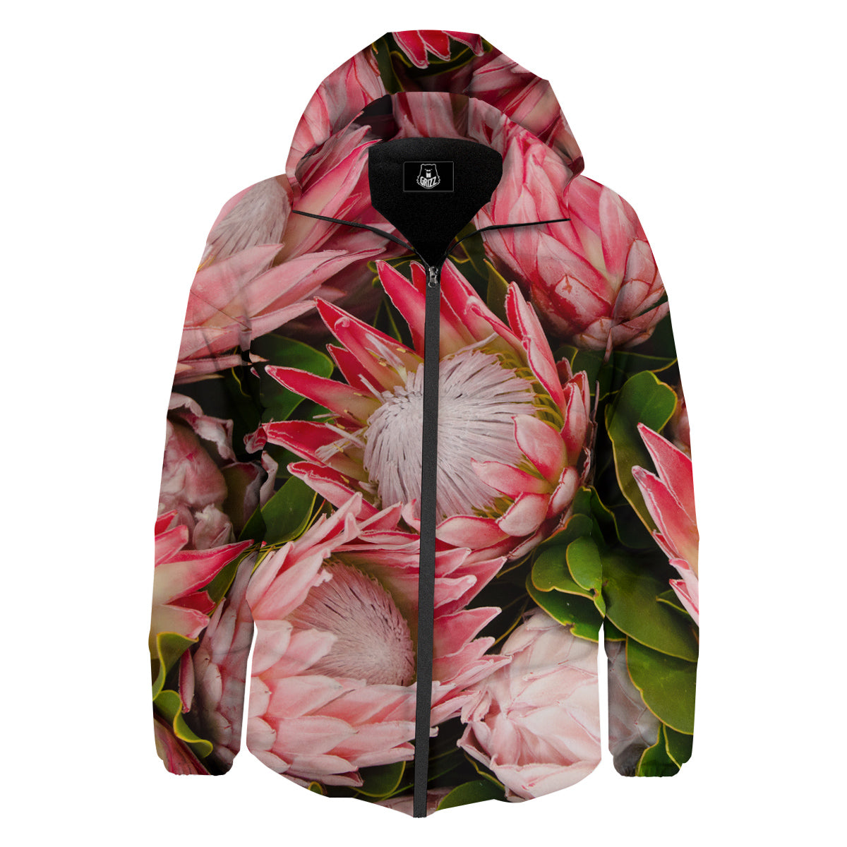 Proteas Bunches Print Down Jacket-grizzshop