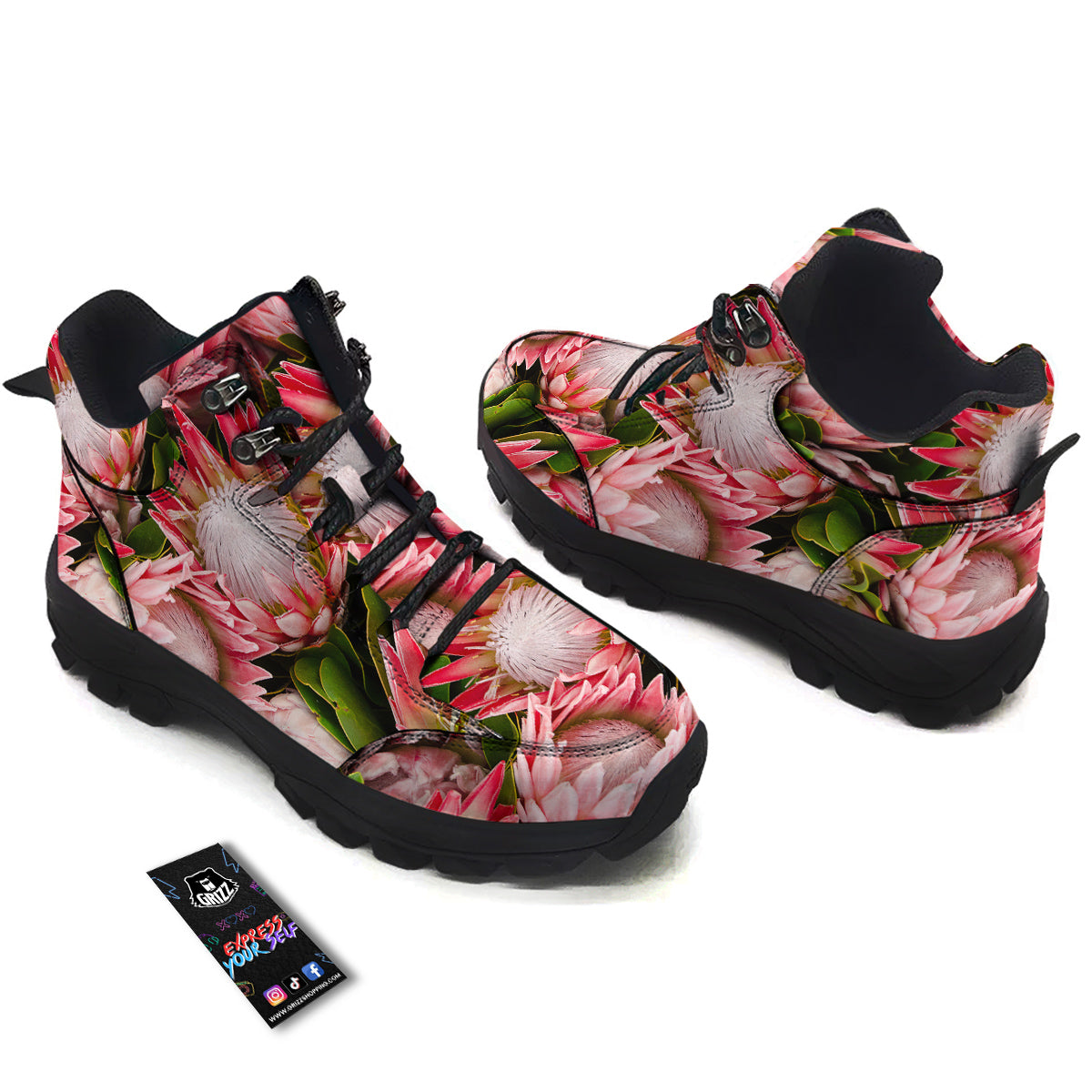Proteas Bunches Print Hiking Shoes-grizzshop