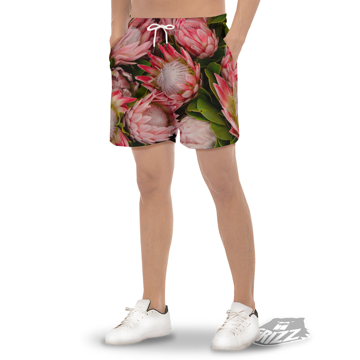 Proteas Bunches Print Men's Gym Shorts-grizzshop