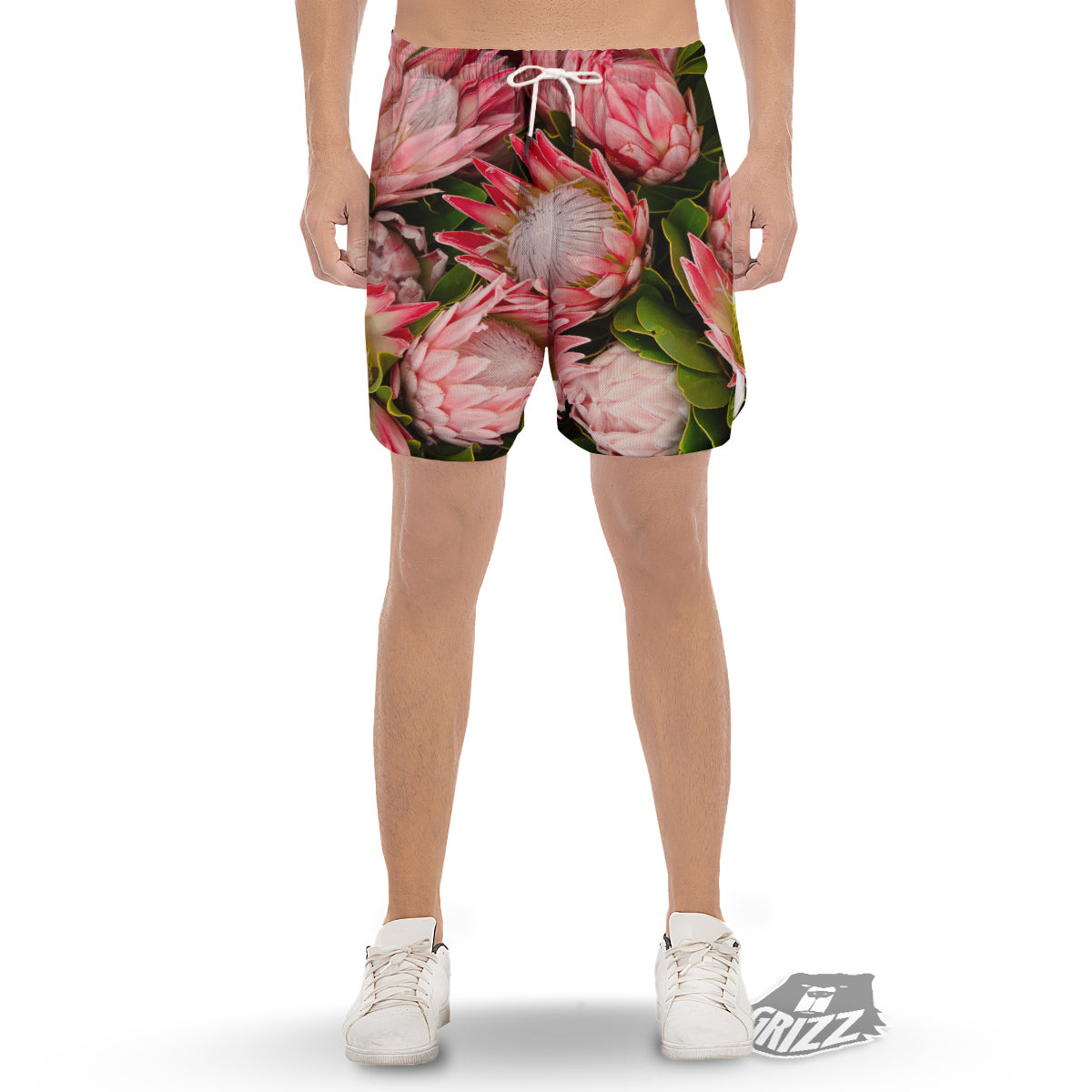 Proteas Bunches Print Men's Gym Shorts-grizzshop