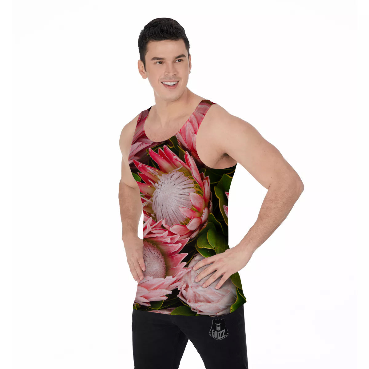 Proteas Bunches Print Men's Tank Top-grizzshop